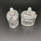Duo salt shaker & pepper shaker in transparent worked glass