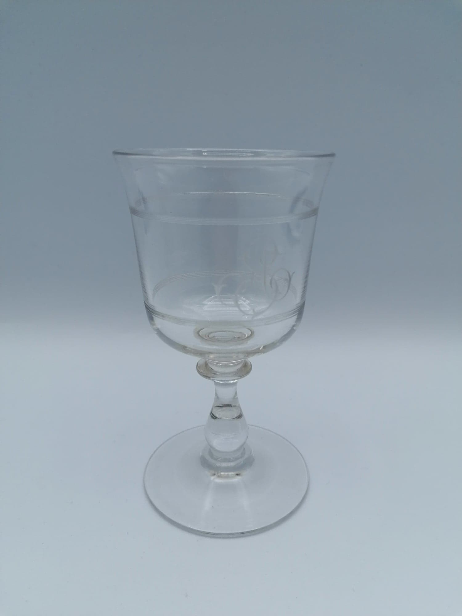 Ensemble de 6 verres en cristal monogrammés