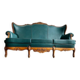 Vintage turquoise baroque armchair / sofa / couch