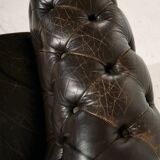 Chesterfield-style leather sofa set, set of 3