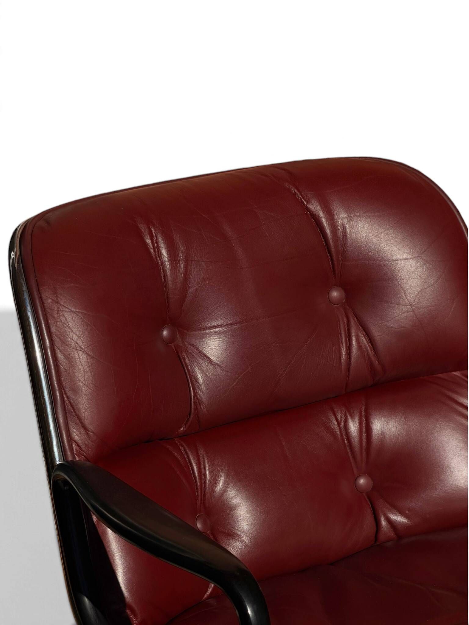 Charles Pollock Executive Chair for Knoll, burgundy leather
