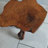 Small vintage brutalist wooden coffee table