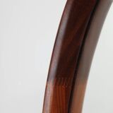 Italian mid-century oval teak wall mirror, 1980s