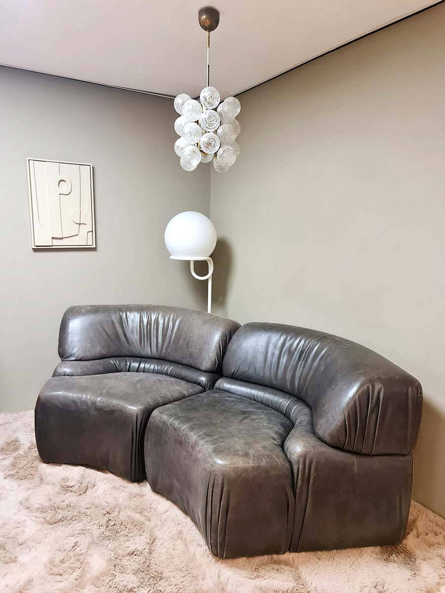 Vintage German sputnik pendant lamp glass snowballs 1970