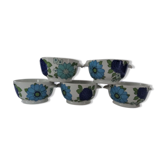 5 ear bowls 568112 interlaken blue flower pillivuyt vintage