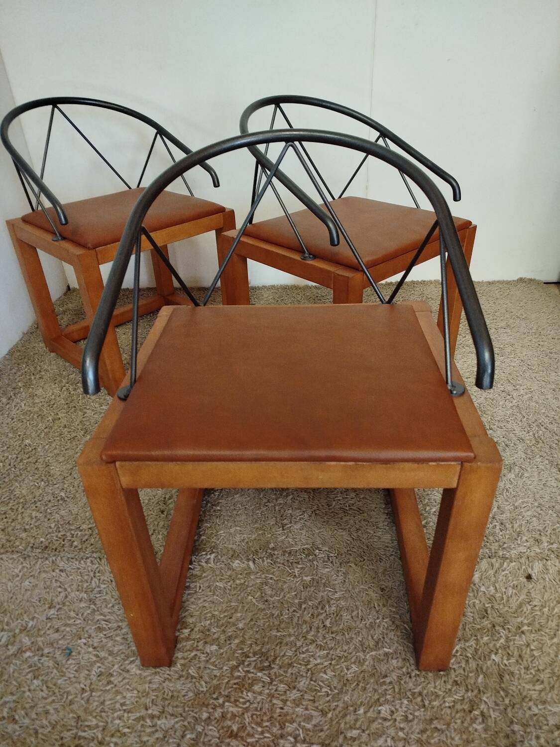 3 Post Modern armchairs