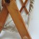 Magazine holder macramé cotton and vintage wood 70s