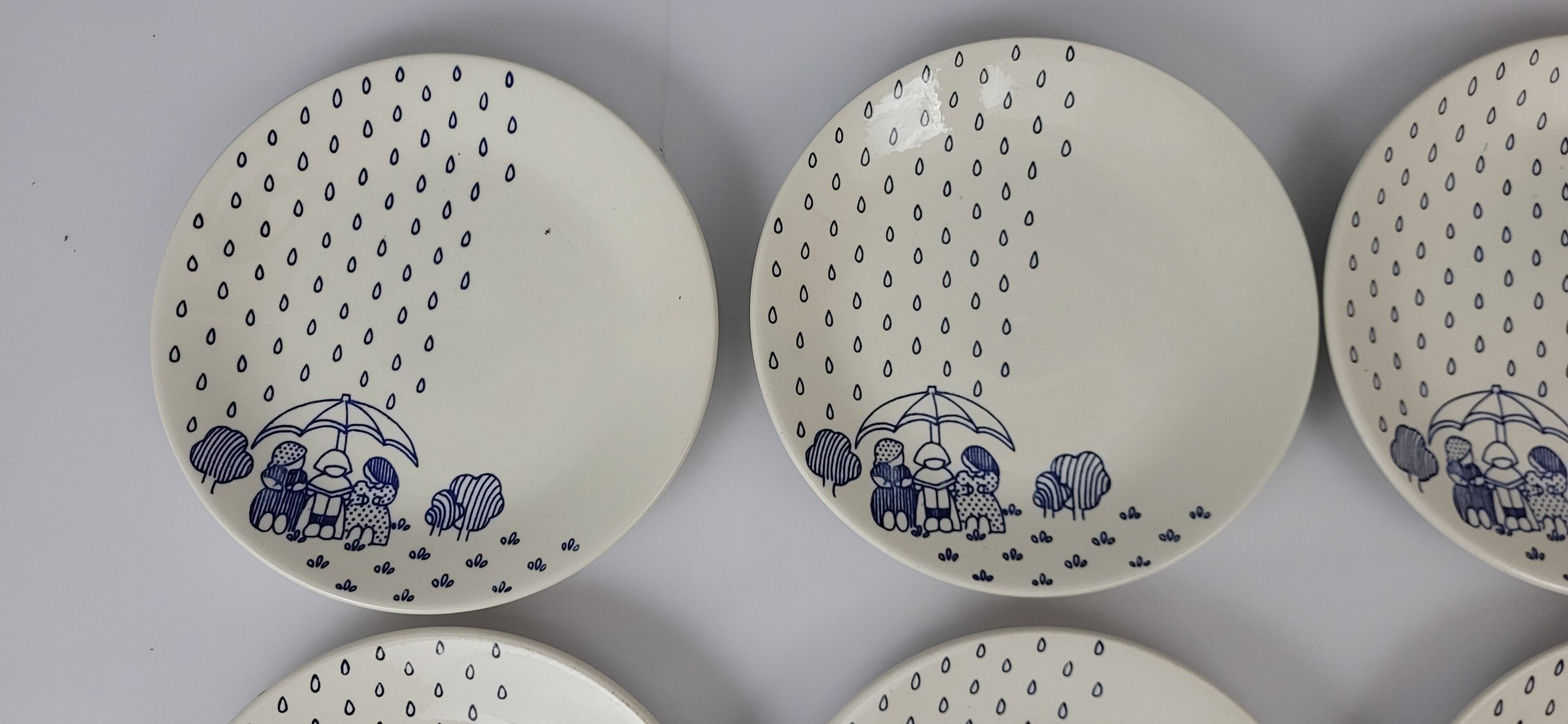 6 Sarreguemines earthenware dessert plates
