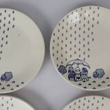 6 Sarreguemines earthenware dessert plates
