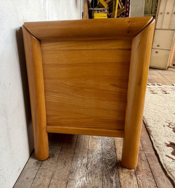 Commode en orme massif style Maison Regain, années 70