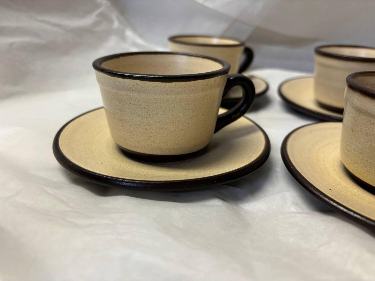 Set of 6 vintage stoneware mugs