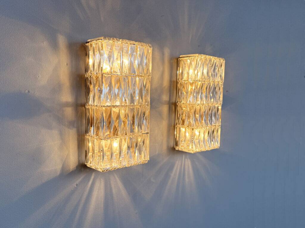 Pair of wall sconces, crystal glass by Bakalowits & Söhne, Austria, 1960s