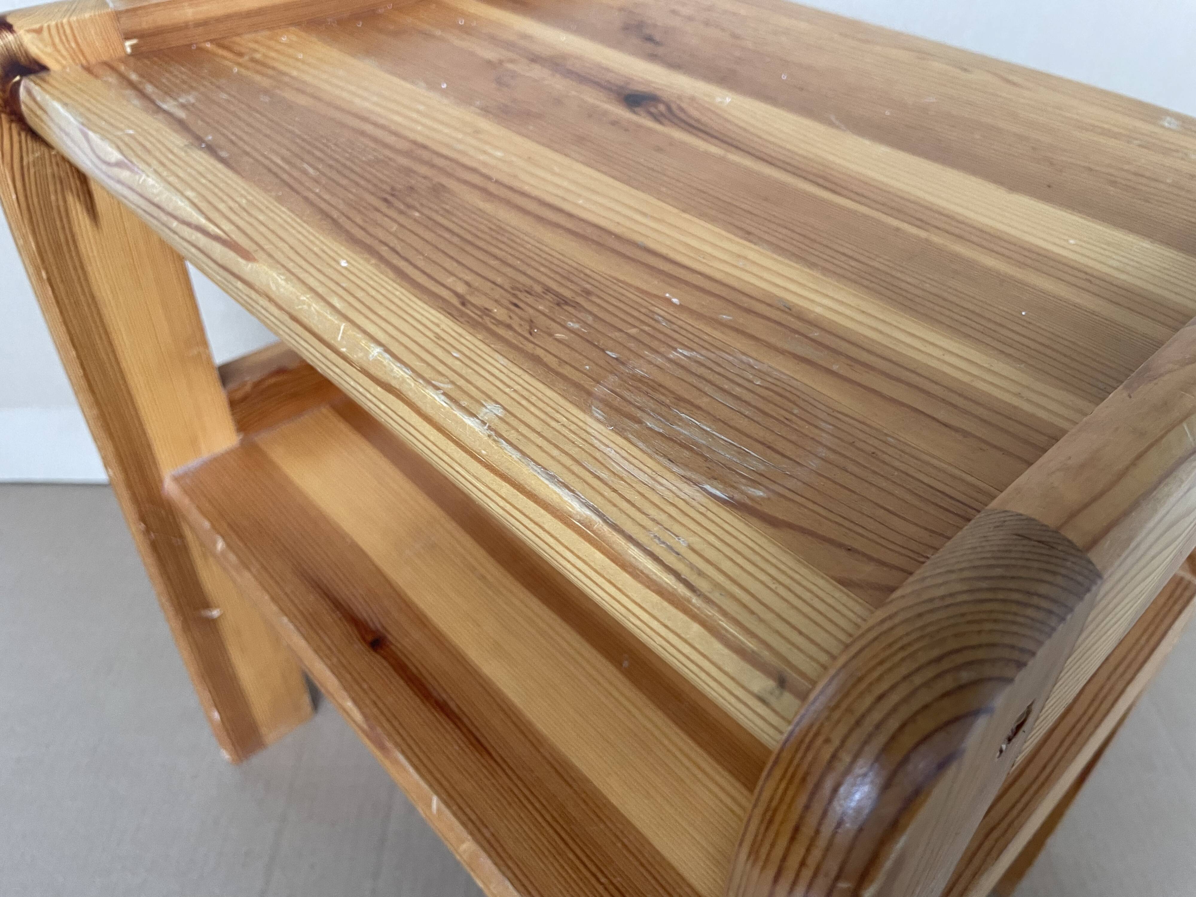 80s pine bedside table