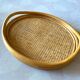 Oval tray made of rattan and bamboo from the 1970s