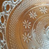 Vintage foot cut in molded glass edge lace
