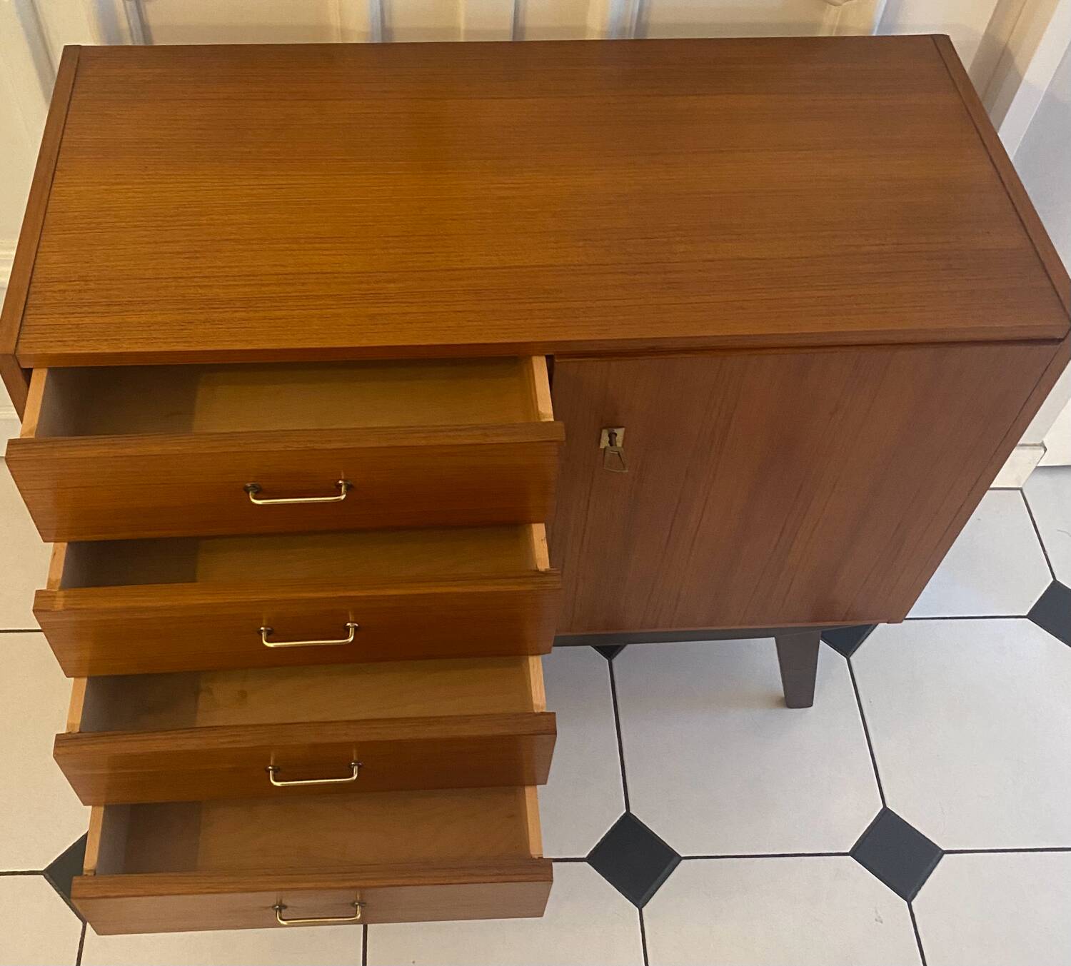Vintage sideboard with compass feet