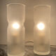 Pair of vintage lamps in frosted glass