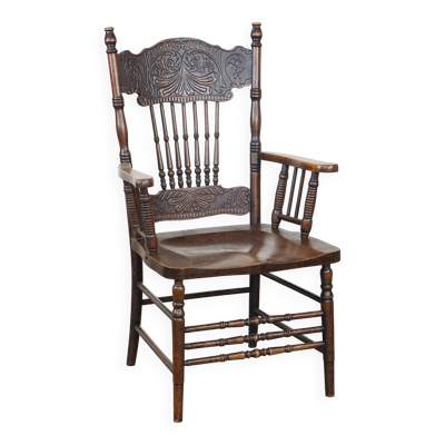 Chaise à fuseaux anglaise antique
