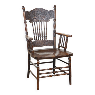 Chaise à fuseaux anglaise antique