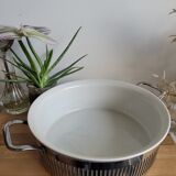 Porcelain serving dish and silver backing