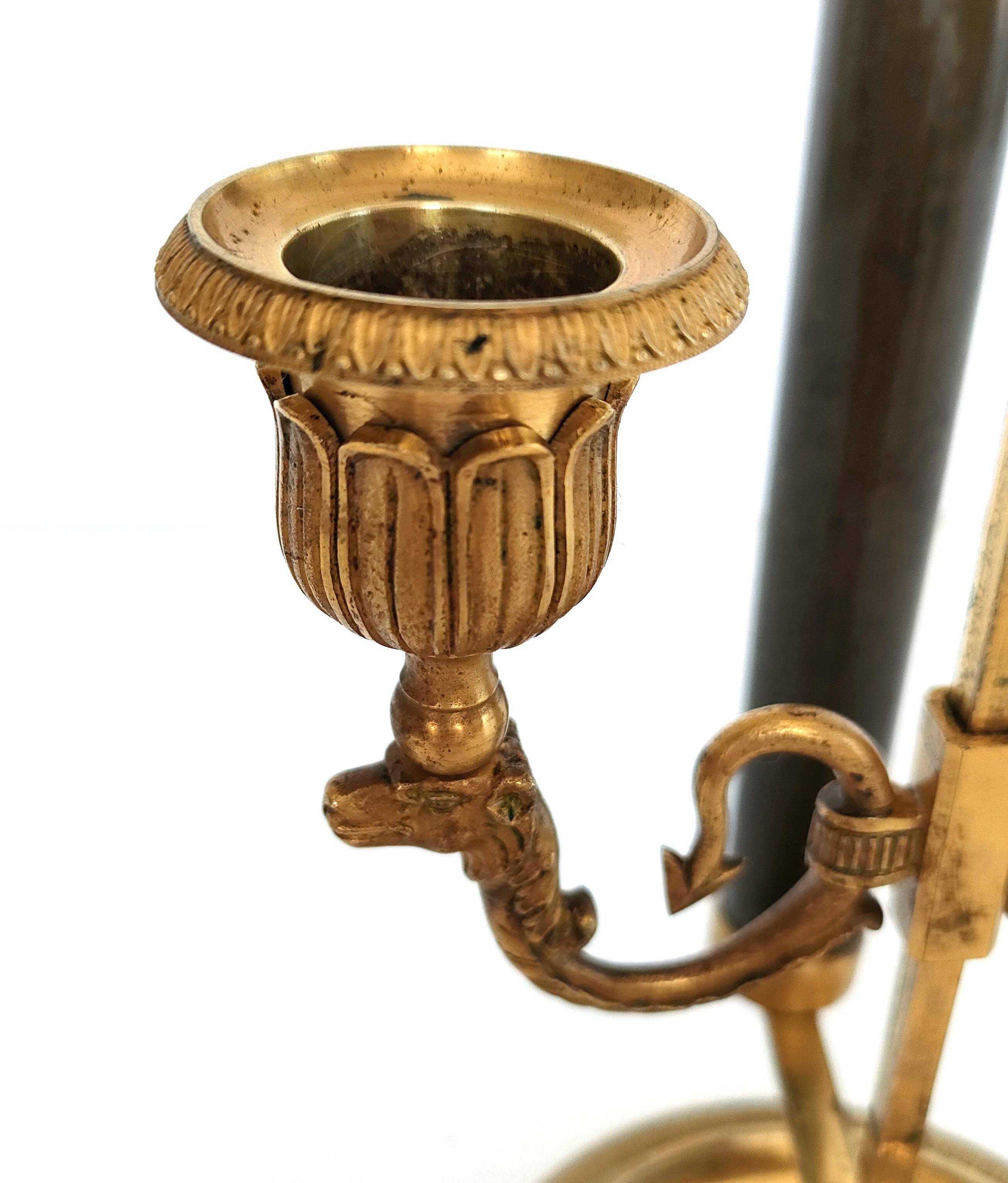 Chandelier with the Fan, the Griffins and the Rooster - Louis XVIII - Gilded brass