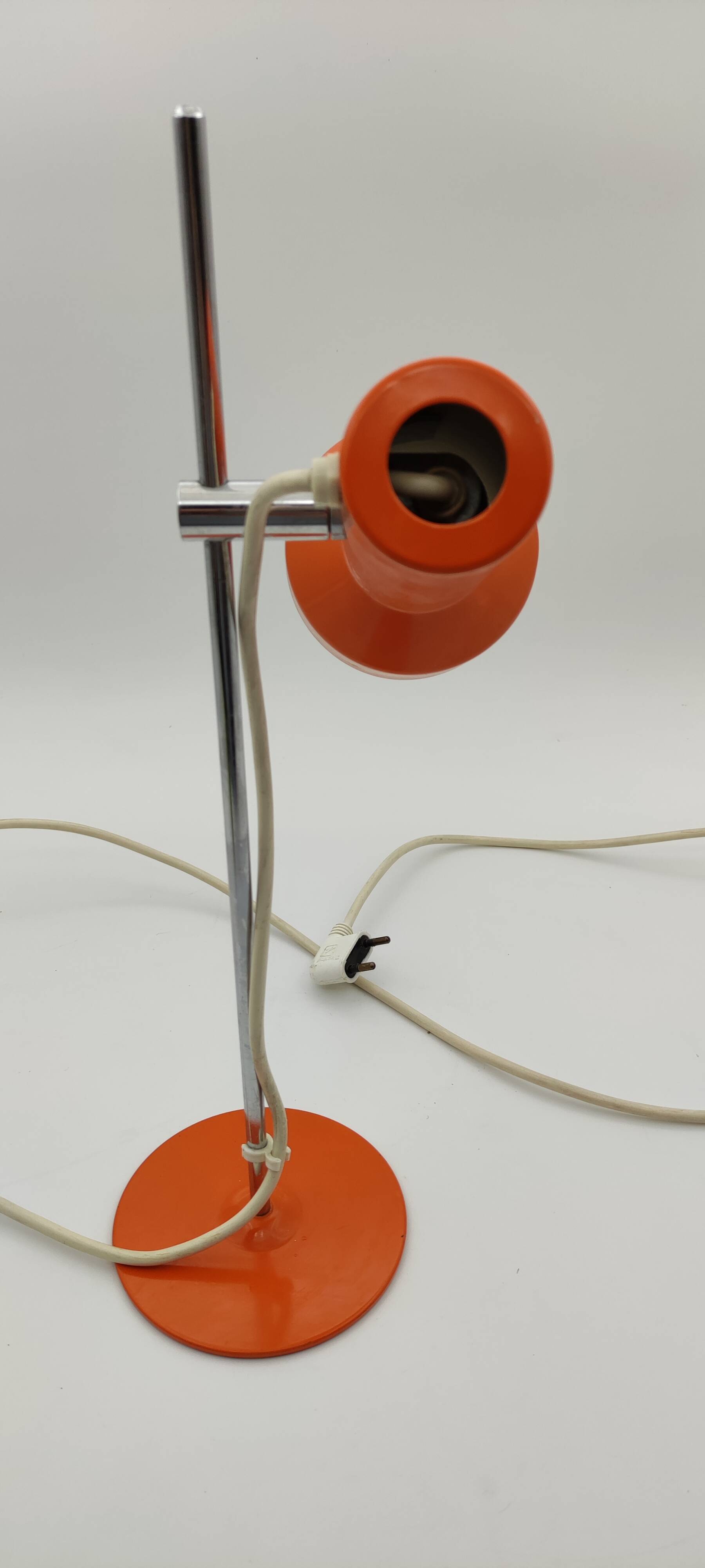 Orange metal lamp from the 70s