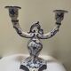 White-blue earthenware candlestick