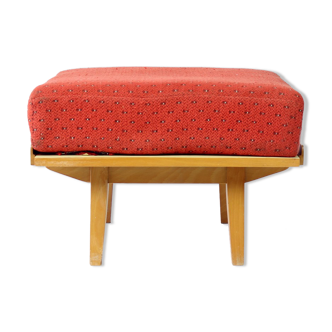 Midcentury Ottoman By Tatra In Beech, Czechoslovakia 1960s