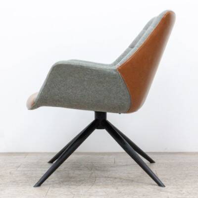 Fauteuil pivotant Zuiver Doulton gris / brun