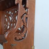 Art Nouveau openwork wooden shelf