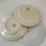 8 ironstone plates from the 19th century in blue camaïeu, mixed manufacturers.