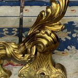 Solid gilded bronze log holder.