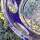 cobalt blue glass bowl with round lenses