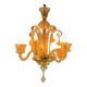 Venetian chandelier in gilded Murano glass with 5 light arms circa 1930