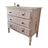 Vintage chest of drawers in patinated wood