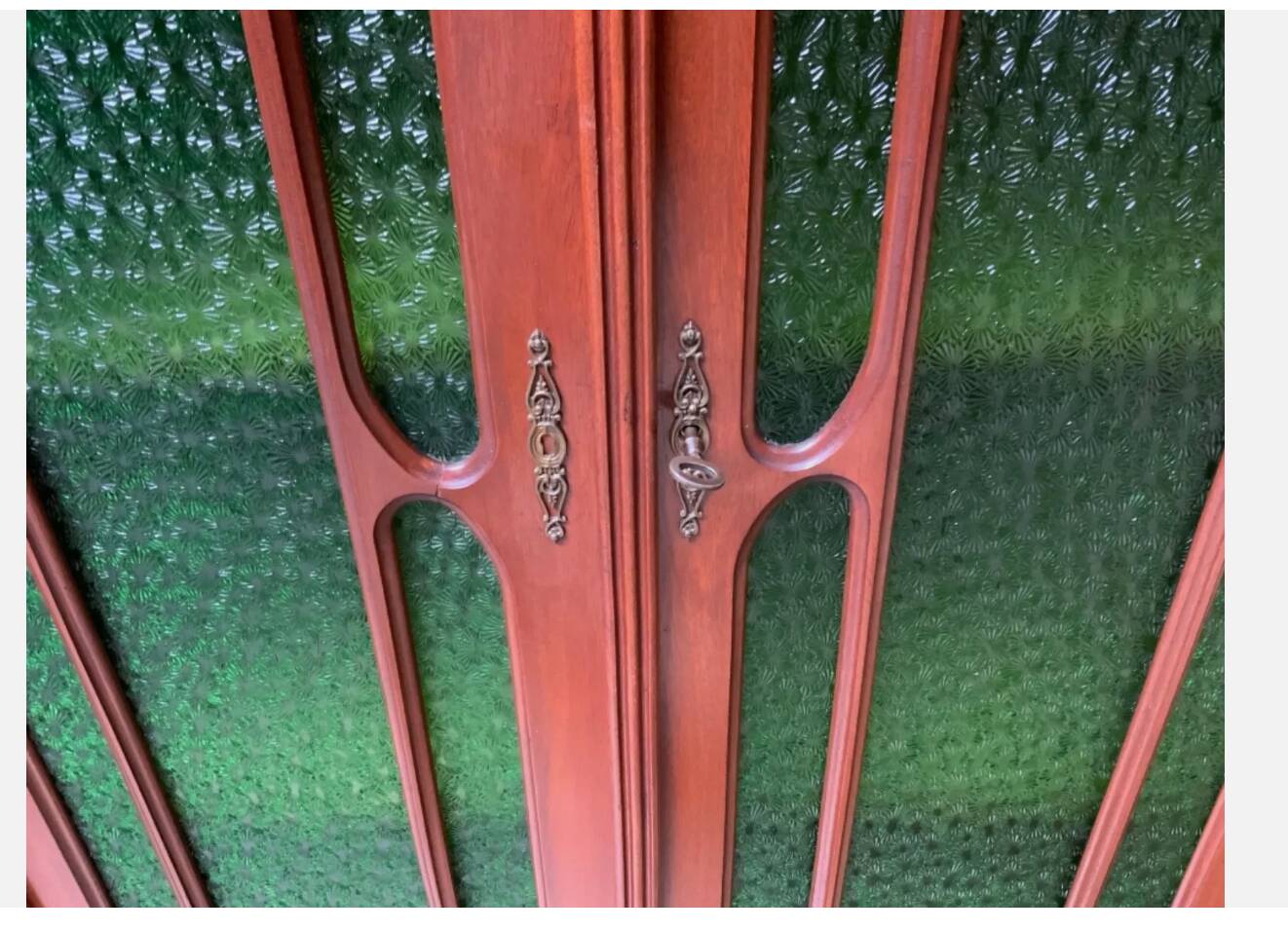 Antique Jugendstil display cabinet, vertical cabinet, Art Nouveau