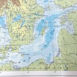 Vintage map Scandinavia Norway Sweden Finland 43x43cm from 1950
