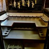 Asian lacquer cabinet with mother-of-pearl relief pattern