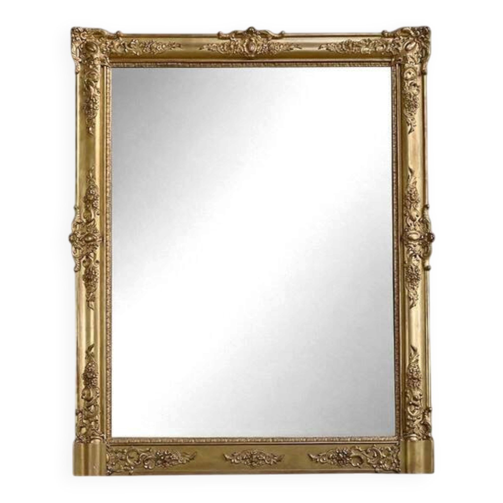 Important gilded wooden mirror, Restoration style – 19th century