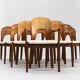 Vintage Danish dining chairs by Niels Koefoed solid teak, set of 10