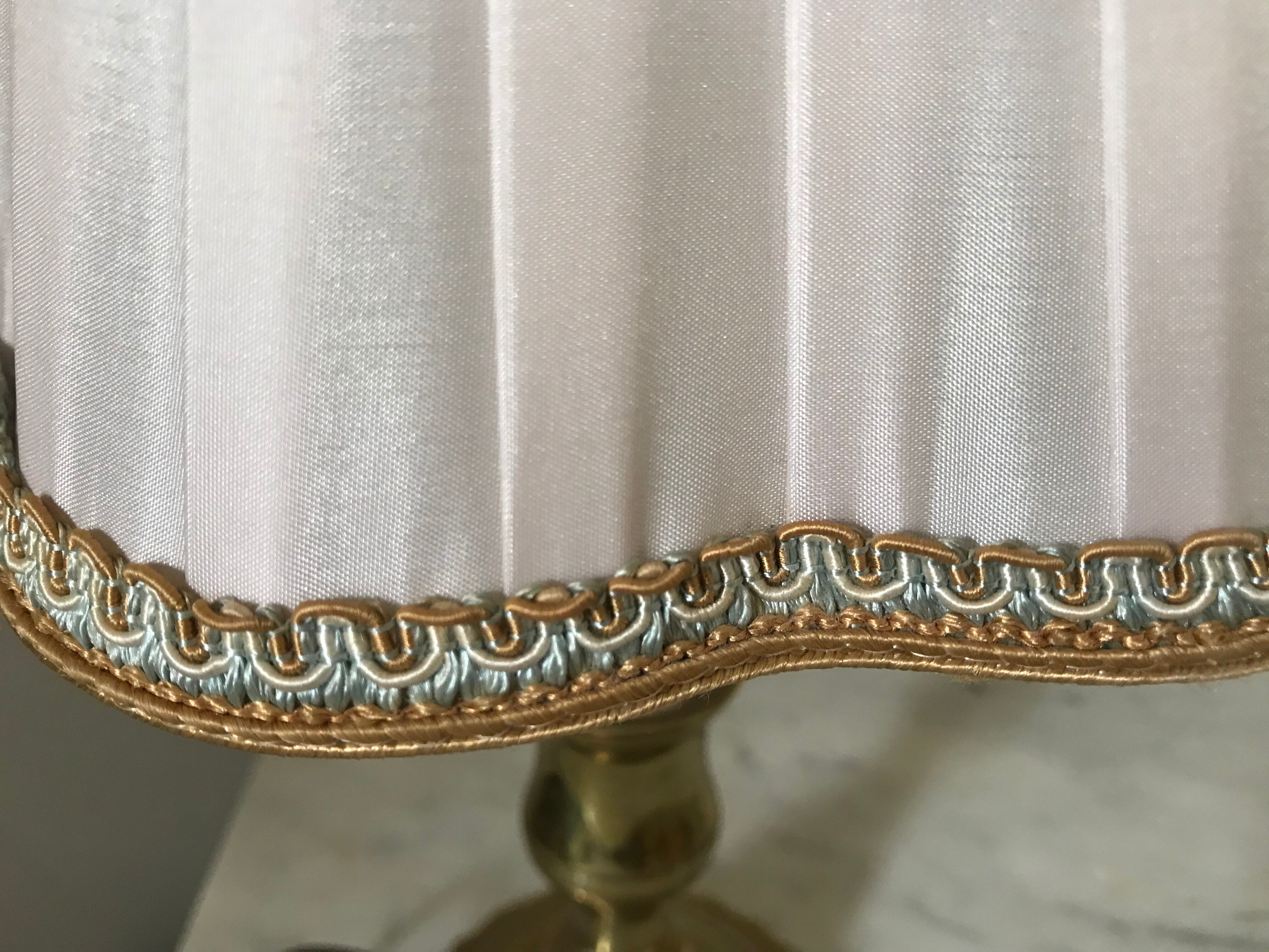 Pair of brass bedside lamps