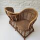 Vintage rattan confidant sofa