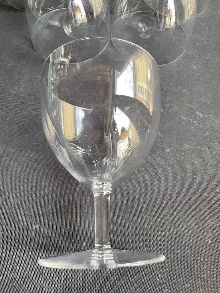 6 large glasses in light blown crystal