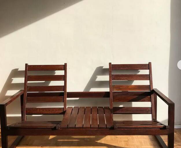 Modular solid wood canapé - 1960s