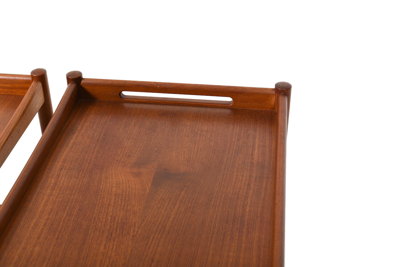 Pair serving trolleys model at-45 in teak by Hans J. Wegner 1960
