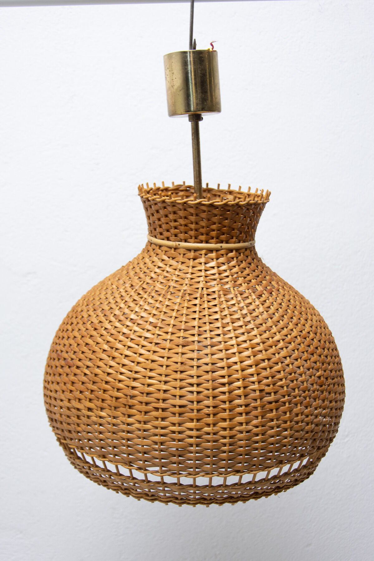 Mid century wicker hanging chandelier by ULUV, 1960´s