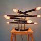 Vintage ceiling light in smoked chrome metal, Sciolari, 1970s