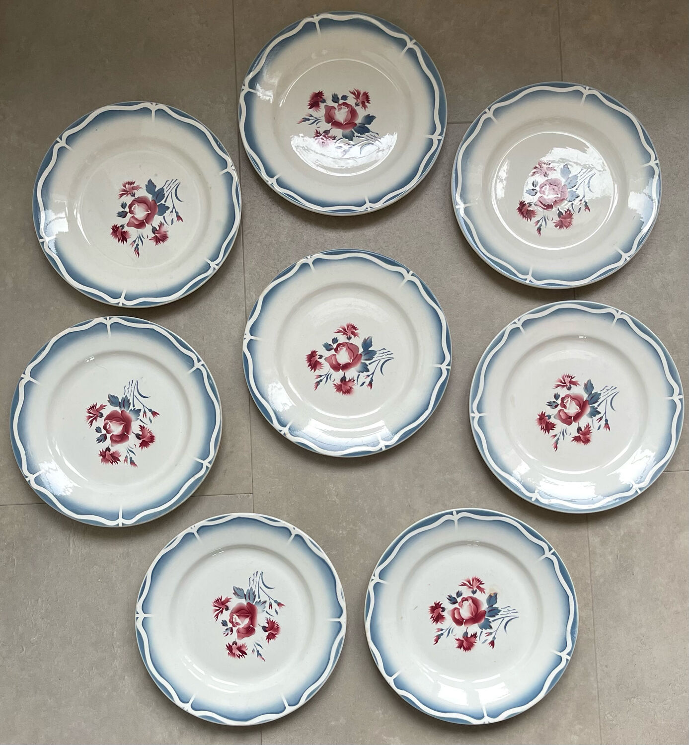 8 flat plates digoin sarreguemines