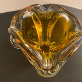 Murano orange-yellow glass ashtray 1960