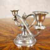Silver-Plated Two-Armed Candleholder, 1940s